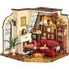 ROBOTIME Kit Casa delle Bambole in Miniatura Catherine's Living Room, Kit Modello in Legno con Luci LED, Miniature da Costruire per Adulti, Regalo Creativo Vintage per Donne e Ragazze