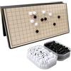 Horktrust Set di giochi, Set di giochi magnetici, pieghevole e portatile, griglia 19x19 (28 cm) con pietre d'urto Pezzi bianchi e neri