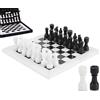 MARBLE RANGE Set di scacchi in marmo per adulti, gioco da tavolo fatto a mano da 12 pollici con 32 pezzi degli scacchi, 2 regine extra e scatola portaoggetti, regalo per la casa (White & Black)