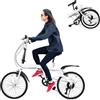 KigerNee Bicicletta pieghevole da 20 pollici, per adulti, colore bianco, cambio a 6 marce, sedile regolabile in altezza, sistema di piegatura rapida, portata 90 kg, bicicletta pieghevole per città