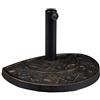 Relaxdays Base per Ombrellone Semicircolare, da Esterno, Appesantito, Giardino & Terrazza, Aste D 38mm, 50x32, Marrone