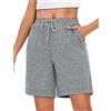 Uniexcosm Pantaloncini da Donna Corti con Tasche Grigio Chiaro M