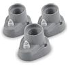 AMARCORDS - 3 Plafoniere in porcellana con pulsante attacco e27 base applique con interruttore portalampade vintage colore GRIGIO