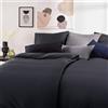 Blumtal Set Copripiumino 135x200cm e 1 Federa 40x80cm in Raso, Set Biancheria da Letto in Cotone Satinato, Nero