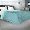 Viterbo Biancheria - Copriletto Matrimoniale Estivo e Primaverile Leggero, Trapunta Estiva Matrimoniale Double Face, Trapuntino 250x250cm Made in Italy (Matrimoniale (881), Verde Acqua/Tiffany)