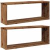 vidaXL Mensole a Cubo Muro 2 pz Legno Antico 60x15x23 cm in Truciolato, mensola a Muro, scaffale a Parete, scaffale pensile, scaffale a Muro