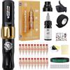 Dragonhawk Atom2 Tattoo Machine Set Professionale, Rotary Cordless Tattoo Pen Gun Kit completo con batterie 20 pezzi Cartuccia Tattoo Aghi per principianti e tatuatori