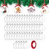 DRERIO 50 pz Baubles Acrilici Trasparenti con Nastro, Baubles Piatti per Artigianato, Dischi Acrilici Trasparenti per la Decorazione dell'Albero di Natale, 7,6x7,6 cm.