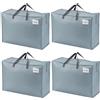 VENO 105L Borse per trasloco grande, Scatole trasloco con Cerniera, Borsone da viaggio, borsa di stoccaggio durevole, resistente all'acqua, buste per indumenti (L Azzurro, Set da 4)