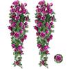 AIMUMEIF 2PCS Fiori Artificiali Pendenti Pianta Rampicanti da Interno Esterno,Piante Finte Artificiali Fiori Finti Piante Rosa per Matrimonio Giardino Parete Balcone,90cm (Lila)