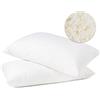 Flowen Cuscini Letto Matrimoniale e Singolo Coppia Guanciali per Dormire con Imbottitura in Fiocco, Memory Foam, Supporto Collo e Spalle, Anallergico, Federa Poliestere Traspirante