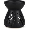 LALAGO Bruciatore di Essenze, Bruciatore di Essenze e Cera in Ceramica con Cucchiaio di Candela, Diffusore di Oli Essenziali per la casa, l'ufficio, Lampade Aroma a Forma di Imbuto(Nero)