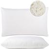 Flowen Cuscino Letto Matrimoniale e Singolo Guanciale per Dormire con Imbottitura in Fiocco di Memory Foam Supporto Collo e Spalle per Dolore Cervicale Anallergico Federa Poliestere Traspirante