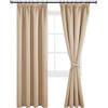 DWCN Tende Oscuranti Set di 2 Beige con Nastro Arricciato, Tende da Camera da Letto H 245 x L 140, Tende da Soggiorno Oscuranti Beige Chiaro con Fiocchi per Tende