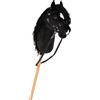 small foot Hobby Horse nero Eddie, cavalluccio con bastone in legno rimovibile e chioma acconciabile, con capezza, lunghina e briglia, per bambini dai 3 anni, 12716