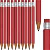 noTrash2003 10 matite a pressione in plastica effetto legno con gomma da cancellare all'estremità del fusto, con 1 mina da 0,7 mm, per scuola, ufficio, casa e università, in 6 colori (rosso)