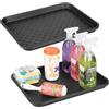InterDesign iDesign Vassoio sottolavello in plastica, per armadio da cucina, bagno, ingressi, ufficio, fango, dormitorio universitario, (set da 2), 43,2 x 33 x 5,1 cm, nero