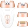 HaetFire Epilatore da donna senza fili e ricaricabile, epilatore con pinzette, epilatore 3 in 1 con rasoio elettrico da donna e lima per piedi, dispositivo di depilazione per braccia, gambe, ascelle, viso