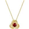 GoldChic JEWELRY Collana Pietra Infinity a Doppio Anello Portafortuna 12 Mesi Rubino Zaffiro Smeraldo Citrino Ciondolo Estetica Architettonica Collana Donna Oro Gemma