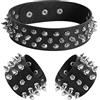 Manfnee Punk Choker Bracciale Borchiato Nero Girocollo Collana Rock Gothic Biker Donna Uomo