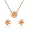 namana Set di Orecchini e Collana Namana con Mandala. Placcata in Oro o Color Argento con Finitura Spazzolato. Orecchini e Collana Abbinata. Gioielli con Confezione Regalo (Oro Rosa, Placcato oro)