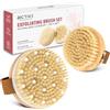 BICTIVE® Kit Premium di 2 Spazzole per il Corpo a Secco con Setole Naturali. Spazzola Dry Brushing Corpo Anticellulite, Linfodrenante e per Circolazione. Spazzola Esfoliante in Setole Cinghiale