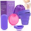 AOGOE Dischi Periodici Riutilizzabile, 2 Pezzi Disco Mestruale(S+L), Coppa Mestruale in Silicone con Tazza Sterilizzante Pieghevole e Scatola, Che Può Essere Facilmente Rimosso, per Sport, Nuoto