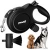 Pecute Guinzaglio per Cani Allungabile 8 Metri, Guinzagli Retrattili con Sacchetti Igienici e Porta Sacchetti| per Passeggiate, Addestramento, Pioggia, per Cani Fino a 15-50 kg, Nero