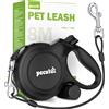 Pecute Guinzaglio per Cani Allungabile 8 metri con Corda Anti-morso da 46cm | Guinzagli Retrattili con Sacchetti Igienici e Porta Sacchetti|Per Passeggiate/Addestramento/Pioggia, fino a 15-50 kg, Nero