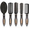 dusaniyali Set di 5 spazzole per capelli, massaggianti, setole per capelli, 5 tipi, anti-statica, per donne, uomini, bambini, tutti i capelli bagnati o asciutti