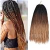TAOYEMY Box Crochet Braids Hair Extensions 6 Packs 20 inch Synthetic Braiding Hair Extension 22 Strands/Pack Crochet Hair Extension (T1B/30/27#, 20 inch)