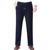 Yukirtiq Pantaloni da Uomo in Velluto a Coste Ufficio Pantaloni Eleganti Elasticizzato Pantaloni da Jogging Formale e Casual con Coulisse, Blu, XL