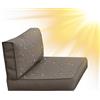 SYLC Impermeabile Federe Per Cuscino Divano Copricuscini Per Giardino Rattan Per Esterni E Patio, Coperte Del Cuscino Con Cerniera Per L/angolo (1 pz 65×33×10 cm,Brown)