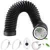 HTTYHT Tubo di Scarico Flessibile in Alluminio PVC Ø80mm 2m Nero con Nastro in Alluminio 50mm x5m e 2 Fascette Stringitubo Acciaio Tubo di Ventilazione per Aria Condizionata Cappa Aspirante