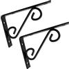 AERZETIX - C57267 - Set di 2 Supporti decorativi staffe consolle rinforzate per mensole ad angolo retto - 150x100x20mm - apertura 6mm - per fissaggio a parete - in acciaio - colore nero