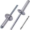 SKIR'CO (150 pezzi) Rivetti ciechi in alluminio con flangia grande 4,8 x 21 mm, mandrino in acciaio, punta da trapano inclusa