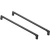 BOZONLI Maniglie per Mobili da Cucina, Maniglia per Mobili in Lega di Zinco, per Cucina, Armadio, Cassetto, Maniglia Quadrata, Tiretti per Mobili, Distanza Fori 192mm, Titanio-nero, 2 Pezzi