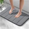 HITSLAM Tappeto Bagno Antiscivolo in Memory Foam, 40 x 60cm Tappetino Bagno Assorbente, Lavabile in Lavatrice, Asciugatura Rapida, Morbido e Confortevole, Grigio Scuro