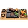 BEEFSTONE pietra lavica steak board pietra calda grill set di bambù board pietra lavica e piastra in porcellana, grigliare carne, pesce su pietra calda