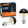 KOOYWAN 6W E27 Lampada a LED specchio Nero opaco A19 bianco caldo dimmerabile 2PCS