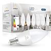 ANTELA Lampada LED E14 Lampadina 5W 470LM 4000K bianco neutro sostituisce lampada a risparmio energetico a candela C37 da 50W, non dimmerabile, 6Pezzi