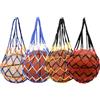ZOWEXIQ 4 PCS Rete per palloni da calcio, Borsa a Rete Sportiva Pallone, Sacchi a Rete per Pallon, Rete Pallavolo, pallacanestro, 1 palla, con manici ad alto spessore, Rete Porta Palloni