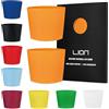 LION SPORTSWEAR Fasce in silicone per gambe da calcio per adulti e bambini, l'alternativa al nastro per tenere i parastinchi in posizione da abbinare al tuo kit (arancione)