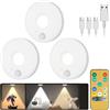 HOTUT Illuminazione a LED senza fili 3 Pezzi,Luce LED Vetrina Ricaricabile USB con telecomando,Spot a Batteria Senza Filo,Luce Sottopensile per Cucina, Scaffali, Vetrine e Scale