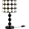 TONGNIDA Lampada da Tavolo con Sfere Bianche e Nere, Paralume in Plastica con Motivo a Pois, Diametro 25 cm, Attacco E27, Lampadina non Inclusa