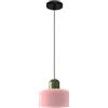 S-Cevada Lampada a Sospensione Piccola Vetro Colorato Moderna Regolabile per Camera da Letto Isola Cucina Soggiorno Corridoio Sala da Pranzo Lampadario (Rosa)