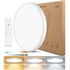 Oumida Plafoniera LED Soffitto Dimmerabile Moderno,24W Lampada da Soffitto con Telecomando,3000-6500K Plafoniera Bagno IP44 Impermeabile Lampadario Rotonda per Cameretta,Cucina,Soggiorno (30CM)