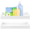 YiLUXmyyxgs 2 PezziVassoio Portaoggetti, Vassoio Decorativo Rettangolare in Silicone, Vassoi Decorativi, Vassoio Bagno Portaoggetti per Gioielli, Vasca da Bagno Cucina Vanità Lavello(Bianco, 20 x 10 cm)