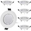 HCFEI 6x Faretti LED da Incasso in bianco per cartongesso, con Porti Luce Bianco Caldo 3W Pari a 35W 3000K 55mm foro da incasso Angolo a Fascio 120 Gradi AC 230V