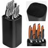 Fohil Ceppo per Coltelli Nero, Porta Coltelli da Cucina con Cassetto Portacoltelli Ceppo Portacoltelli senza Coltello - Moderno Ceppo Coltelli Universale Blocco Coltelli da Cucina